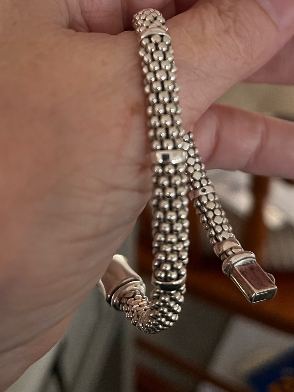 Stunning LAGOS Signature Sterling Silver Caviar Station Bracelet M! - Picture 14 of 16